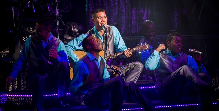 Air Force Tops in Blue performed a free concert the military and civilian community Oct. 20, 2015, at the North Charleston Performing Arts Center in North Charleston, S.C. Tops in Blue is an all active-duty Air Force Expeditionary Entertainment Unit composed of 35 to 40 of the most talented vocalists, musicians, dancers and technicians anywhere. The primary purpose of Tops in Blue is to entertain military personnel and their families around the world, raise morale and educate and inspire audiences on topics such as resiliency and social issues through musical performances. (U.S. Air Force photo/Airman 1st Class Clayton Cupit)