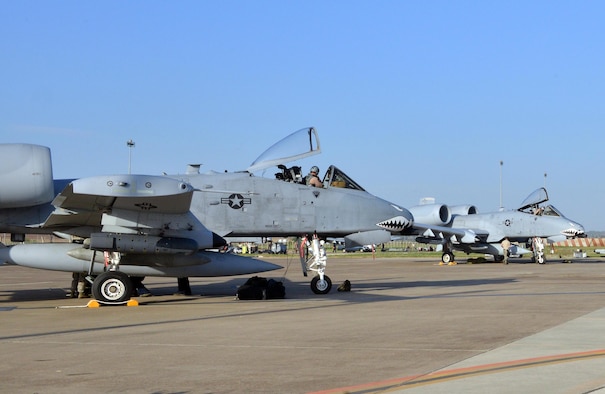 U.S. Air Force A-10C Thunderbolt attack aircraft II pilots arrive at Incirlik Air Base, Turkey Oct. 15, 2015. The 12 A-10 Thunderbolt IIs deployed to Incirlik AB in support of Operation Inherent Resolve. The aircraft is deployed to Incirlik AB in an effort to enhance the international Coalition against ISIL. (U.S. Air Force photo Senior Airman Michael Battles/Released)