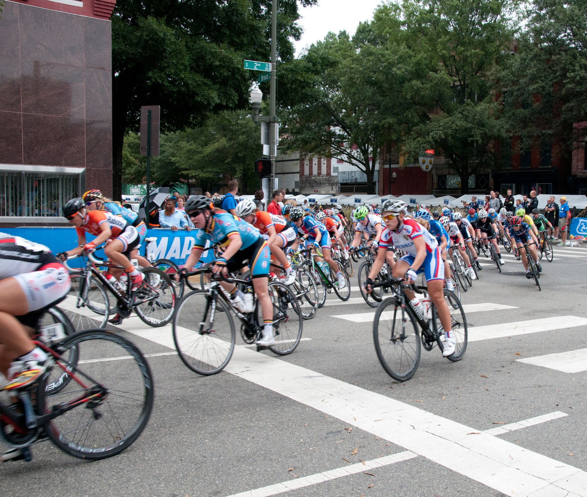 Weather forecasters from the Virginia Air National Guard, 192nd Fighter Wing, 200th Weather Flight, based at Joint Force Headquarters in Sandston, provided meteorological and planning support for the Union Cycliste Internationale Road World Cycling Championship in Richmond, Sept. 18-27, 2015. Richmond was the first U.S. city to host the UCI race since 1986 when it was held in Colorado Springs. (U.S. Air National Guard photo by MSgt. Carlos J. Claudio/Released)