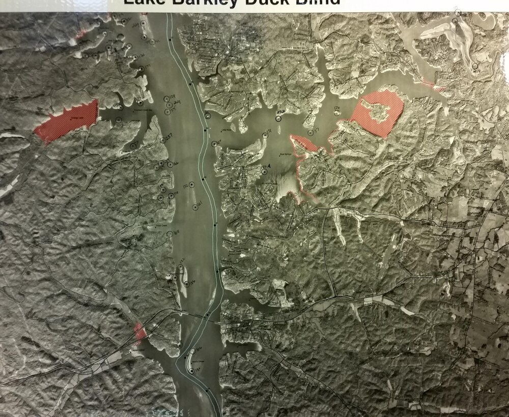 This is a photo of the Lake Barkley 2015 Duck Blind Map 3 located in Cadiz, Ky.