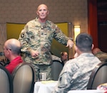“You help build readiness,” said Command Sgt. Maj. Scott C. Schroeder from the U.S. Army Forces Command to the crowd of garrison command sergeant majors, Better Opportunities for Single Soldiers presidents and Family and Morale, Welfare and Recreation advisors during the BOSS Future Leader Training Forum Sept. 29 at the Shades of Green in Orlando, Fla. Readiness is a key life skill that BOSS leaders are incorporating into their events and programming so Soldiers can handle the challenges of military life.