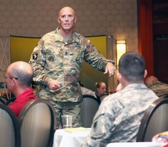 “You help build readiness,” said Command Sgt. Maj. Scott C. Schroeder from the U.S. Army Forces Command to the crowd of garrison command sergeant majors, Better Opportunities for Single Soldiers presidents and Family and Morale, Welfare and Recreation advisors during the BOSS Future Leader Training Forum Sept. 29 at the Shades of Green in Orlando, Fla. Readiness is a key life skill that BOSS leaders are incorporating into their events and programming so Soldiers can handle the challenges of military life.
