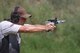 Tech. Sgt. Eric Crotsley fires rounds at Tulsa’s U.S. Shooting Academy in July. The instructor section chief with the 373rd Training Squadron, Detachment 9, was named to the elite Air Force Action Pistol Team this month. Courtesy photo/Released