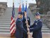 Col. Russell Voce, 39th Mission Support Group commander, left, accepts the guidon from Lt. Col. John Thomas, outgoing 425th Air Base Squadron commander, as he relinquishes command of the 425th ABS during a change of command ceremony Oct. 20, 2015, at Izmir Air Base, Turkey. Voce officiated the ceremony. (U.S. Air Force photo by Tanju Varlikli/Released)