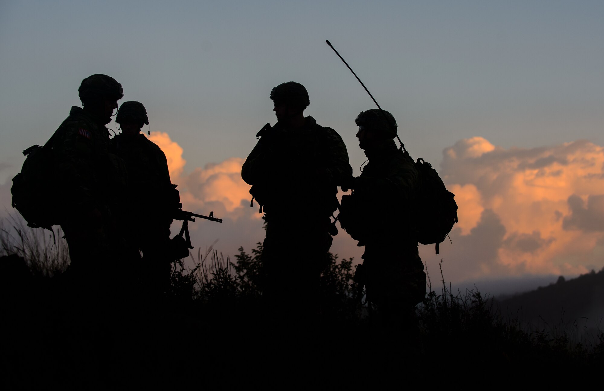 U.S. Army Soldiers from the 2nd Battalion, 503rd Infantry Regiment brief each other in preparation for a day of training during exercise Rock Proof V Oct. 16, 2015, at the Pocek Training Range near Postojna, Slovenia. Rock Proof V is one of many exercises designed to build relationships between allies and provide realistic training environments for all parties involved.  (U.S. Air Force photo/ Staff Sgt. Armando A. Schwier-Morales) 