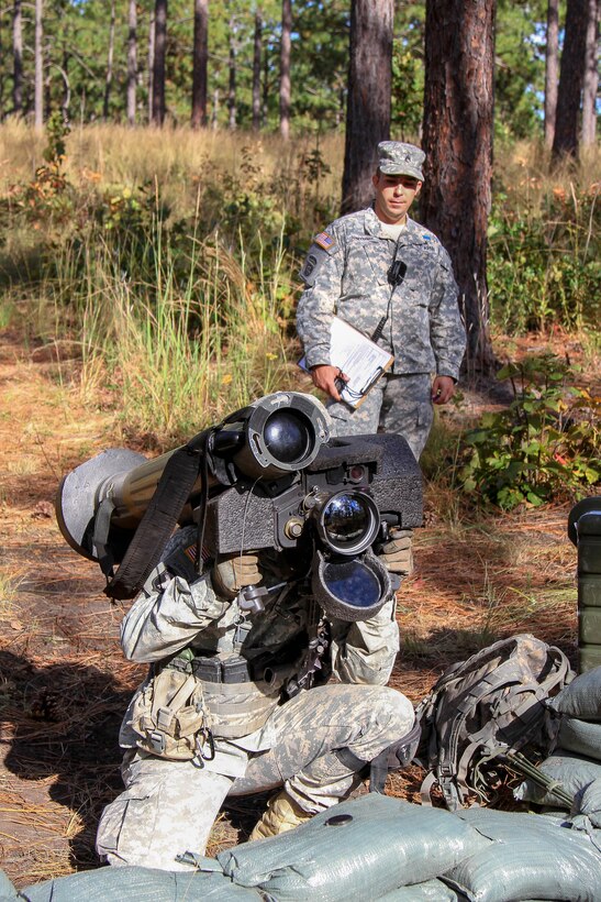 A paratrooper prepares a Javelin anti-tank missile during Expert Infantryman Badge testing on Fort Bragg, N.C., Oct. 14, 2015. U.S. Army photo by Staff Sgt. Jason Hull 