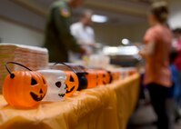 ALTUS AIR FORCE BASE, Okla. – Families gather in line to for food during a deployed family dinner at the Freedom Community Center, Oct. 22, 2015. The dinner is free and held quarterly for family members of deployed Airmen. (U.S. Air Force photo by Senior Airman Franklin R. Ramos/Released)