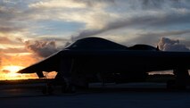 A B-2 Spirit is prepared for a mission on the flightline at Andersen Air Force Base, Guam, Aug. 12, 2015. Three B-2s and about 225 Airmen from Whiteman Air Force Base, Missouri, deployed to Guam to conduct familiarization training activities in the Indo-Asia-Pacific region. (U.S. Air Force photo by Senior Airman Joseph A. Pagán Jr./Released)