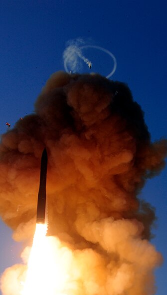 An unarmed Minuteman III intercontinental ballistic missile equipped with a test reentry vehicle launches from Vandenberg Air Force Base, Calif., May 22, 2012.

The ICBM's reentry vehicle, which contained a telemetry package used for operational testing, traveled approximately 4,200 miles to the Kwajalein Atoll in the Marshall Islands. Test launches verify the accuracy and reliability of the ICBM weapon system, providing valuable data to ensure a continued safe, secure and effective nuclear deterrent.
