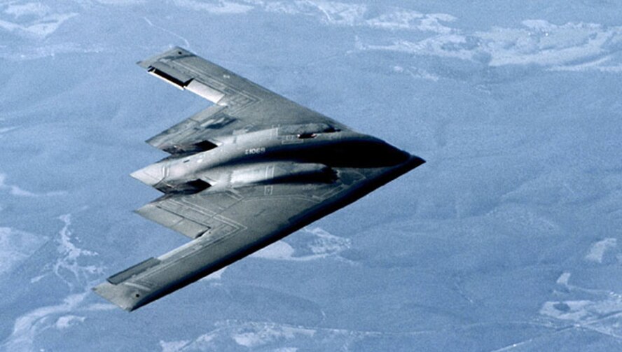 The B-2 Spirit is a multi-role bomber capable of delivering both conventional and nuclear munitions.  (U.S. Air Force photo by Gary Ell)