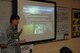 Staff Sgt. Jennifer Burgos, weather forecast specialist with the 188th Operations Support Squadron, teaches students about her career at Sutton Elementary, Fort Smith, Ark., during Career Day Oct. 9, 2015. The 188th Wing has partnered with Sutton Elementary to provide a positive influence to children within the community. (U.S. Air National Guard photo by Senior Airman Cody Martin/Released)