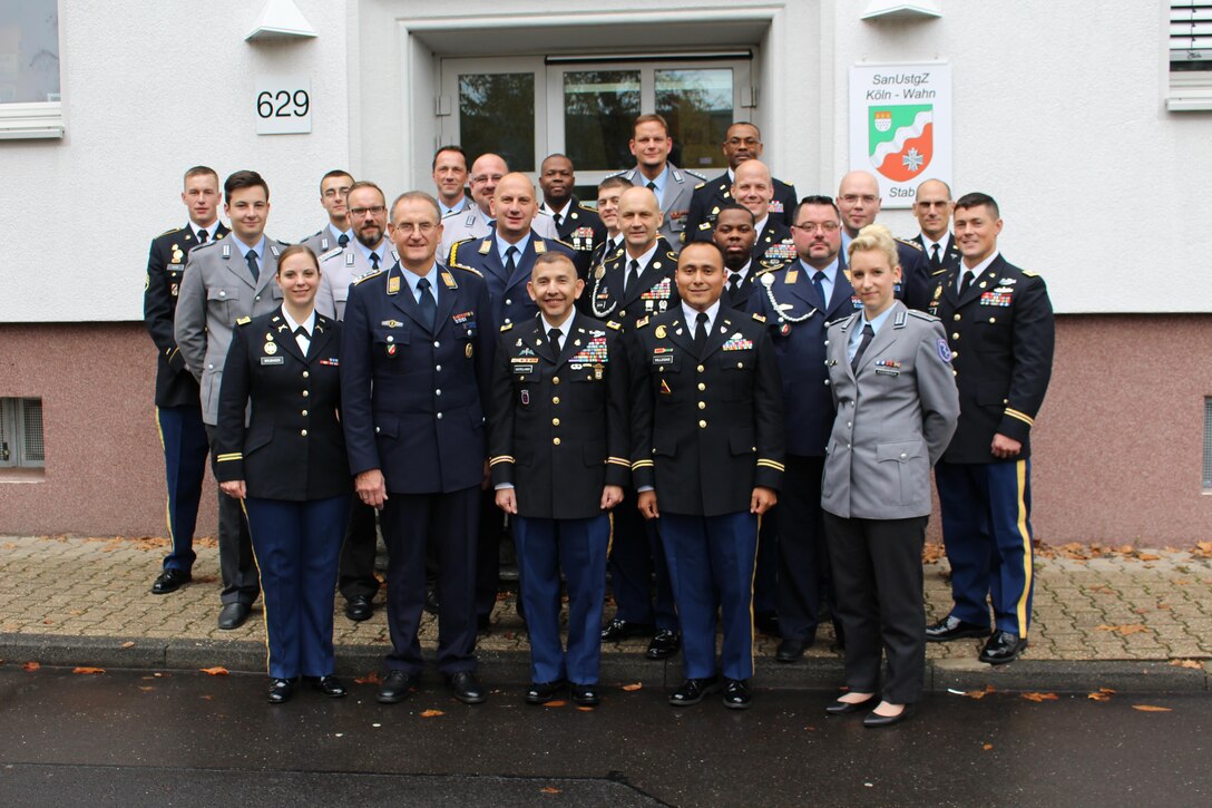 The U.S. Army Reserve’s 361st Civil Affairs Brigade signed a partnership with the German Bundeswehr Major Medical Clinic Cologne-Wahn, Thursday, Oct. 22, 2015 in Cologne-Wahn, to formalize combined training opportunities. (Photo by 1st Lt. Luis Villegas, 361st Civil Affairs Brigade)