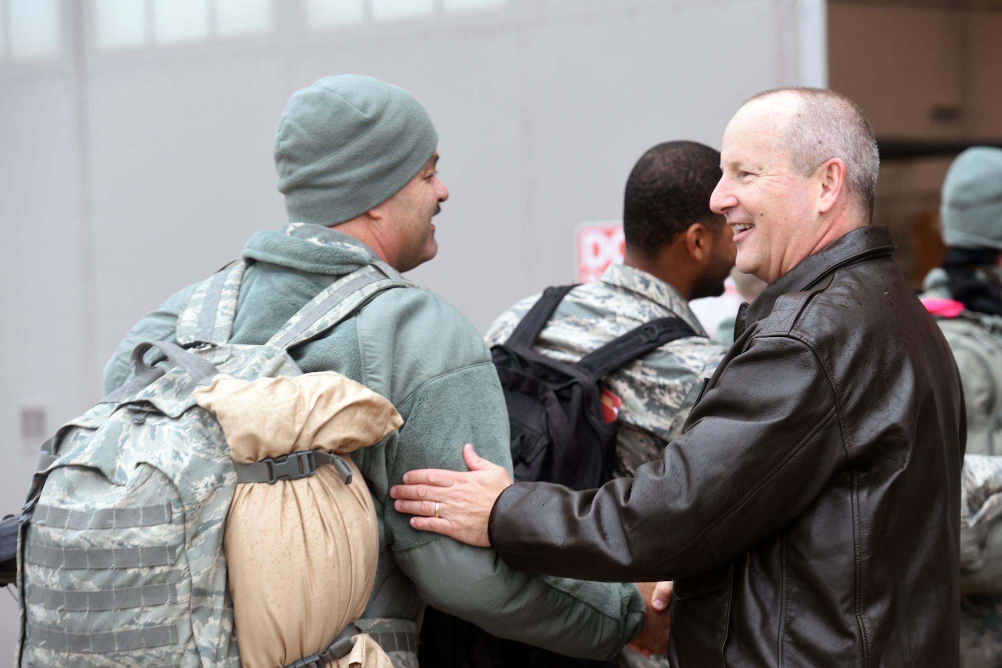 151024-Z-EZ686-196 -- Brig. Gen. John D. Slocum, commander of the 127th Wing at Selfridge, welcomes home hundreds of Airmen from the 127th Wing, Selfridge Air National Guard Base, Mich., on October 24, 2015 after a six month to Southwest Asia in support of U.S. Central Command's Operation Inherent Resolve.   (U.S. Air National Guard photo by Master Sgt. David Kujawa)