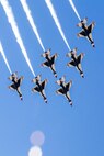 The U.S. Air Force Aerial Demonstration Squadron "Thunderbirds" team members arrive at Joint Base San Antonio-Randolph prior to the 2015 Joint Base San Antonio Open House Oct. 26, 2015.  Air shows allow the Air Force to display the capabilities of our aircraft to the American taxpayer through aerial demonstrations and static displays.  Randolph’s air show allowed attendees to get up close and personal to see some of the equipment and aircraft used by the U.S. military today. (U.S. Air Force by Joshua Rodriguez/Released)