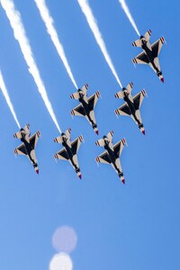 The U.S. Air Force Aerial Demonstration Squadron "Thunderbirds" team members arrive at Joint Base San Antonio-Randolph prior to the 2015 Joint Base San Antonio Open House Oct. 26, 2015.  Air shows allow the Air Force to display the capabilities of our aircraft to the American taxpayer through aerial demonstrations and static displays.  Randolph’s air show allowed attendees to get up close and personal to see some of the equipment and aircraft used by the U.S. military today. (U.S. Air Force by Joshua Rodriguez/Released)