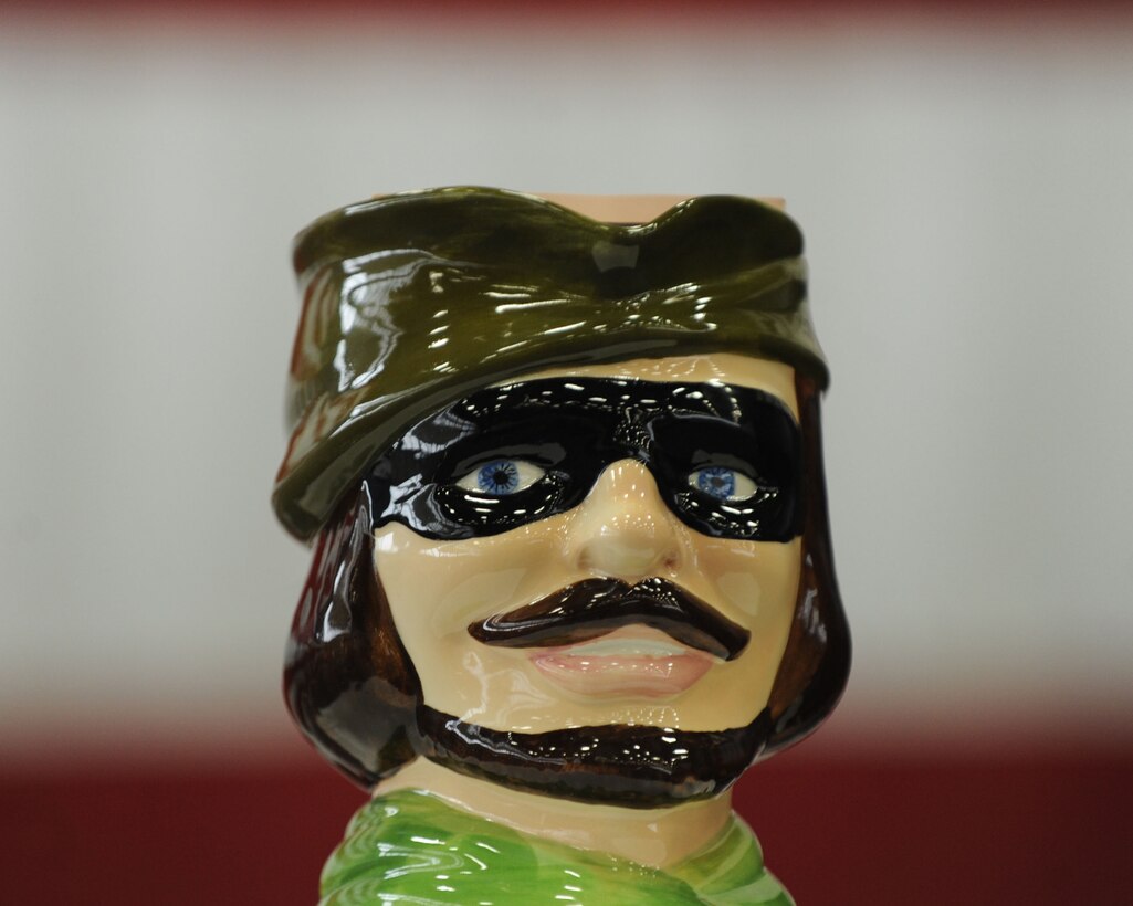 The 28th Bomb Wing Toby jug, a replica of the jug seen in the movie Twelve O’Clock High, faces the crowd after being turned for the first time during the B-1 realignment ceremony at Ellsworth Air Force Base, S.D., Sept. 28, 2015. The “turning of the Toby” symbolizes Ellsworth accepting the heritage of today’s Eighth Air Force, and the upcoming mission of re-invigorating the Air Force’s bomber community. (U.S. Air Force photo by Airman Sadie Colbert/Released)