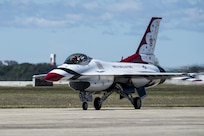 U.S. Air Force Aerial Demonstration Squadron “Thunderbirds” team members arrive at Joint Base San Antonio-Randolph prior to the 2015 Joint Base San Antonio air show and open house Oct. 26, 2015.  Air shows allow the Air Force to display the capabilities of our aircraft to the American taxpayer through aerial demonstrations and static displays.  The air show will allow attendees to get up close and personal to see some of the equipment and aircraft used by the U.S. military today. 