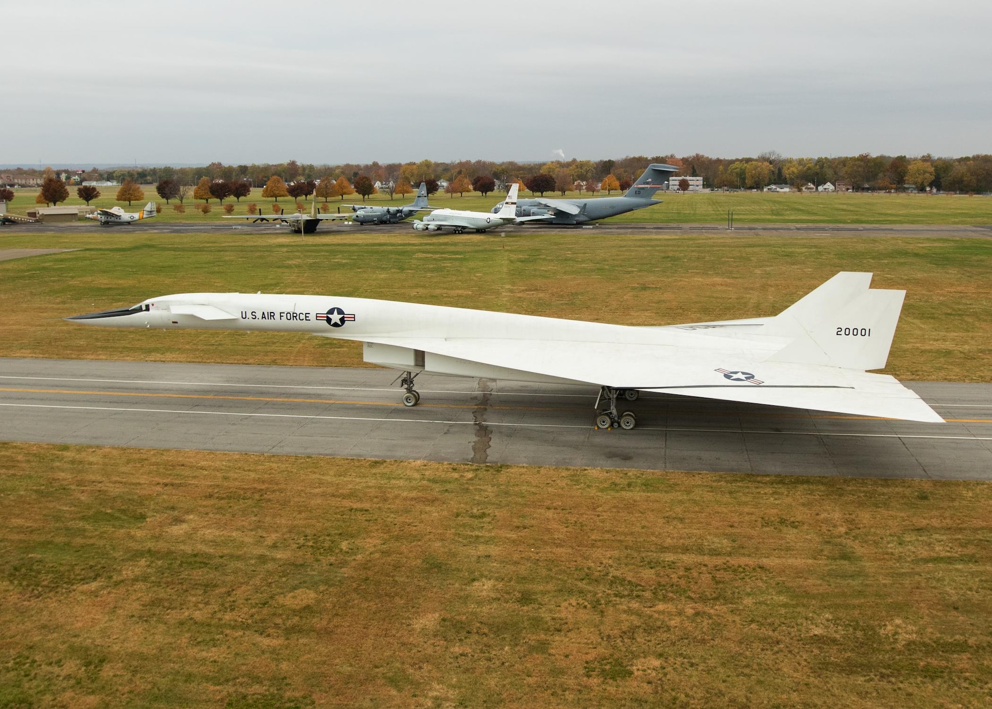 Restoration staff move the North American XB-70 Valkyrie into the new fourth building at the National Museum of the U.S. Air Force on Oct. 27, 2015. (U.S. Air Force photo by Will Haas) 