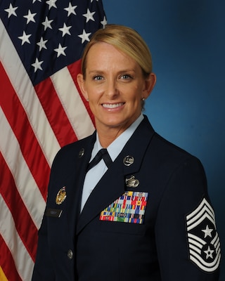 Chief Master Sergeant Sharon Lamb Fuller is the Command Chief Master Sergeant for the 37th Training Wing, Joint Base San Antonio-Lackland, Texas. She is the primary advisor to the commander on all matters affecting the quality, welfare, morale, management and leadership of more than 3,000 permanent personnel and more than 10,000 student personnel. She assists the installation commander in ensuring the success of four primary training missions graduating more than 85,000 students annually. The Wing encompasses 9 wing staff agencies, three groups, two academies and a center that operates from 10 geographically separated locations.