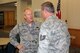 Brig. Gen. John D. Slocum discusses recent accomplishments of and future plans for the 127th Wing at Selfridge Air National Guard Base, Mich., Oct. 25, 2015. Slocum is the commander of the 127th Wing, Michigan Air National Guard. He met during the October Unit Training Assembly with Airmen from around the Wing who will be up for re-enlistment decisions over the next several months. (U.S. Air National Guard photo by Tech. Sgt. Dan Heaton)