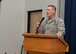 Col. Michael Grismer, 436th Airlift Wing commander, speaks at the 2015 Dover Air Force Base Retiree Appreciation Day Oct. 24, 2015, at Dover AFB, Del. The event provided up-to-date information of the services that the base provides to the military retiree community. (U.S. Air Force photo/Senior Airman Zachary Cacicia)