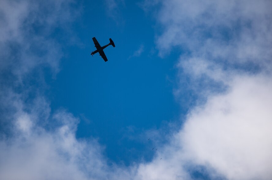 A Slovenian PC-9M Hudournik aircraft drops bombs during exercise Rock Proof V Oct. 16, 2015, at the Pocek Training Range, near Postojna, Slovenia. During the exercise, the Slovenian air force provided close air support, directed by U.S. Air Force joint terminal attack controllers, while the U.S. Army conduct artillery and direct fire training. (U.S. Air Force photo/Staff Sgt. Armando A. Schwier-Morales)