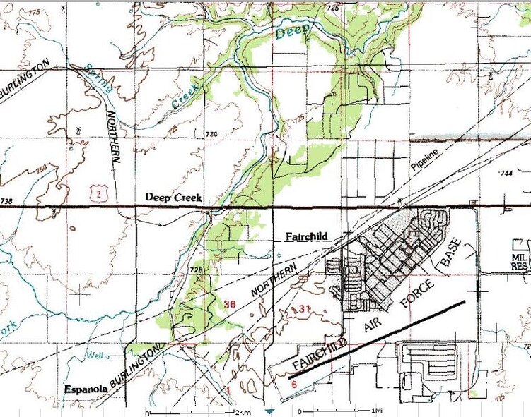 The Deep Creek operational storage site was located at Deep Creek Air Force Station, less than two miles from the runway of what is now Fairchild AFB. The weapons storage area for the 92nd and 98th Bomb Groups was constructed between 1950 and 1953. (Courtesy photo) 
