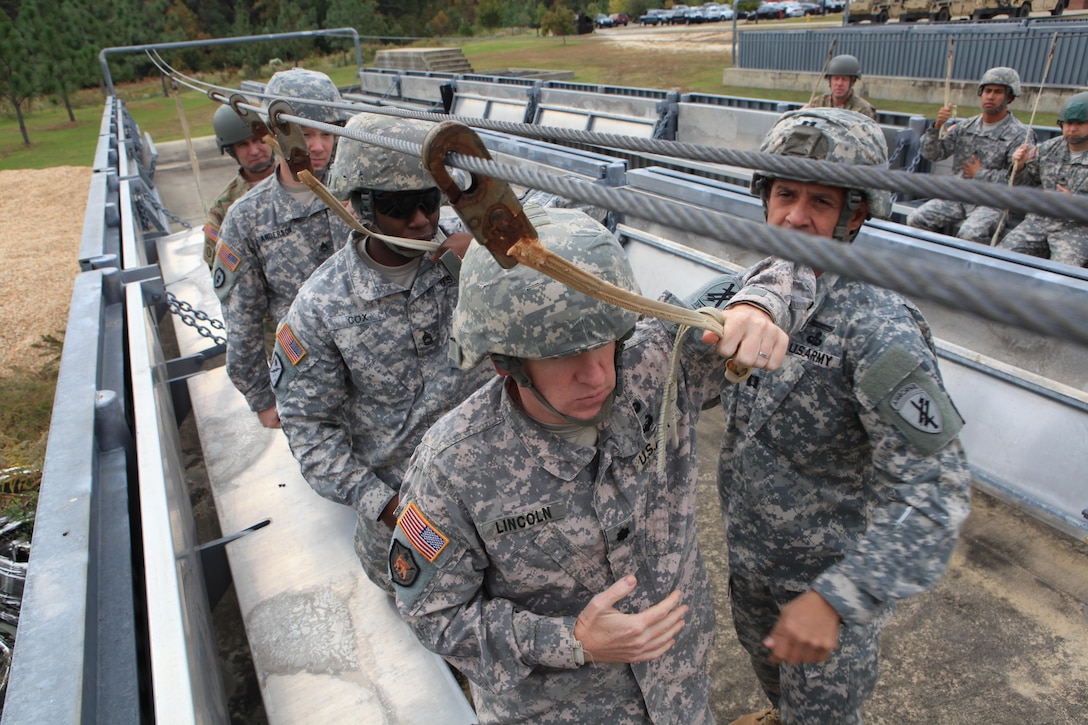 U.S. Army Paratroopers with U.S. Army Civil Affairs and Psychological Operations Command (USACAPOC), rehearse actions on the aircraft during pre-jump training at Fort Bragg, N.C., Oct. 26, 2015. USACAPOC conducts airborne operations in order to maintain proficiency and familiarization with the C-27 aircraft. Photo by Sgt. 1st Class Sean A. Foley (Released)