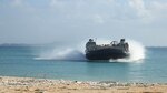 OKINAWA, Japan (Oct. 27, 2015) - A landing craft air cushion-class hovercraft approaches Kin Blue for a beach landing exercise during Blue Chromite 2016. Blue Chromite is a large-scale, cost effective on-island training event lead by 4th Marine Regiment, 3rd Marine division, III Marine Expeditionary Force.  