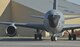 A KC-135 Stratotanker parks on the flight line after a refueling flight Oct. 23, 2015 at Fairchild Air Force Base, Wash. This Fairchild aircraft was the first of 22 airframes to be modified with an upgraded instrument panel. The upgrade keeps the aircraft modernized and extends their utilization. The KC-135’s principal mission is air refueling support to U.S. Air Force, Navy and Marine Corps aircraft and aircraft of allied nations. (U.S. Air Force photo/Staff Sgt. Samantha Krolikowski)