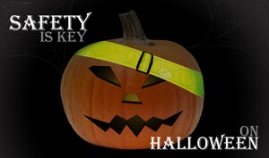 Halloween celebrants should remain vigilant and employ risk management procedures, such as wearing reflective gear, walking in well-lit areas and avoiding trick-or-treating alone to help ensure a positive experience. Trick-or-treating takes place from 6 to 8 p.m., in Joint Base Langley-Eustis housing areas, for children ages 12 and under. (U.S. Air Force graphic by Senior Airman Aubrey White/Released)