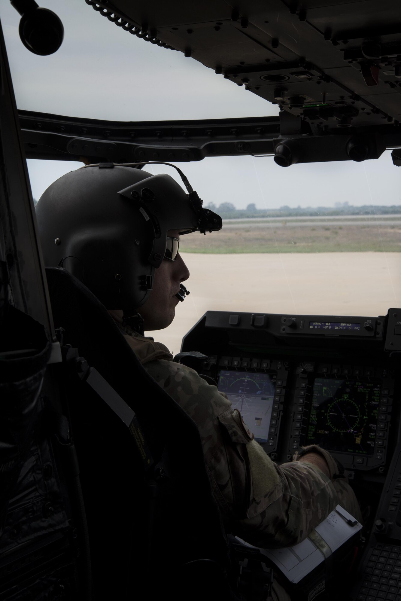 A CV-22 Osprey  pilot from the 352d Special Operations Wing prepares to refuel in Rota, Spain during TRIDENT JUNCTURE 15, Oct 23, 2015. U.S. Special Operations Command Europe (SOCEUR) augmented by nearly 60 personnel from 17 NATO and European partner nations participated in Exercise Trident Juncture 2015. The exercise certified SOCEUR as the Special Operations Component Command for the NATO Response Force 2016. (U.S. Air Force photo by 1st Lt. Chris Sullivan/Released)