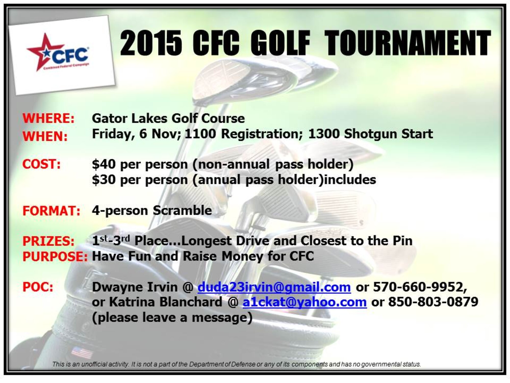 (Courtesy graphic from Hurlburt Field CFC)