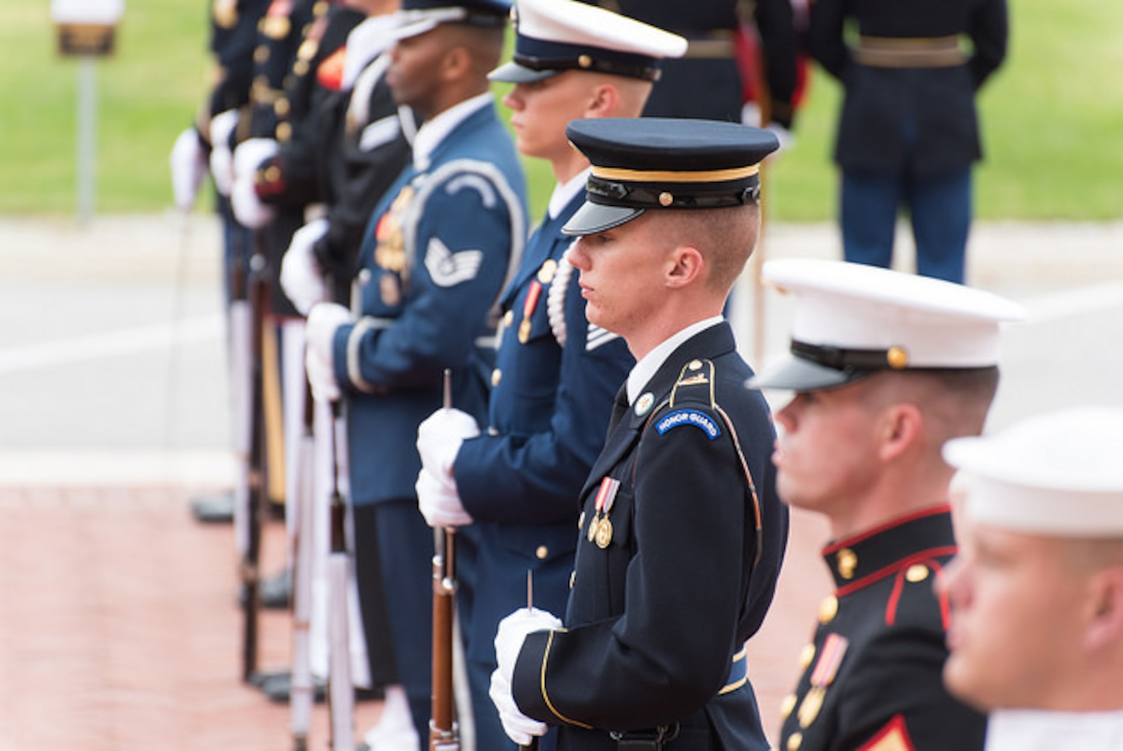 Honors Cordon in front of Roosevelt Hall