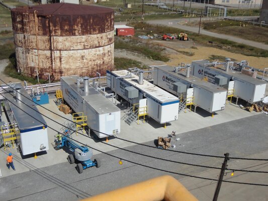 The new five steam package boiler units are shown at the Paducah Gaseous Diffusion Plant.