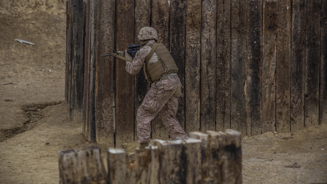 A Marine with 4th Light Armored Reconnaissance Battalion, 4th Marine Division, conducts live fire drills during exercise Trident Juncture 2015 in Almeria, Spain, Oct. 27, 2015. Trident Juncture is the largest exercise NATO has held in the past 10 years with more than 30 nations and more than 5,000 U.S. service members participating. NATO is showing the world how they operate as a global response force with multiple nations in the mix.