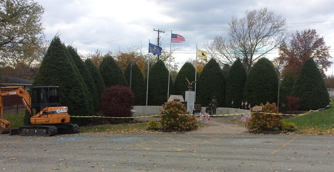 The 14th Quartermaster Detachment Memorial located at the Army Reserve Center in Greensburg, Pa., is undergoing a $197,000 refurbishment that is due to be complete by the end of November. Reilly Construction, Inc. is set to replace the memorial’s concrete walls and sidewalks, polish and seal all statues and plaques, install new plants and shrubs, replace mulch with landscaping stones and replace old lighting with new Light-Emitting Diode (LED) fixtures. The project comes a few months before the 25th anniversary of the Iraqi missile attack that killed 13 of the detachment’s Soldiers in Saudi Arabia during Operation Desert Storm.