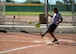 Senior Airman Eric Burrell, 56th Civil Engineer Squadron electrician, kicks the ball during the Combine Federal Campaign kickball tournament against the 56th Security Forces Squadron at Luke Air Force Base, Ariz., Oct. 30, 2015.  The kickball tournament was to raise awareness for the CFC, which support eligible nonprofit organizations that provide health and human service benefits throughout the world. (U.S. Air Force photo by Senior Airman Devante Williams)