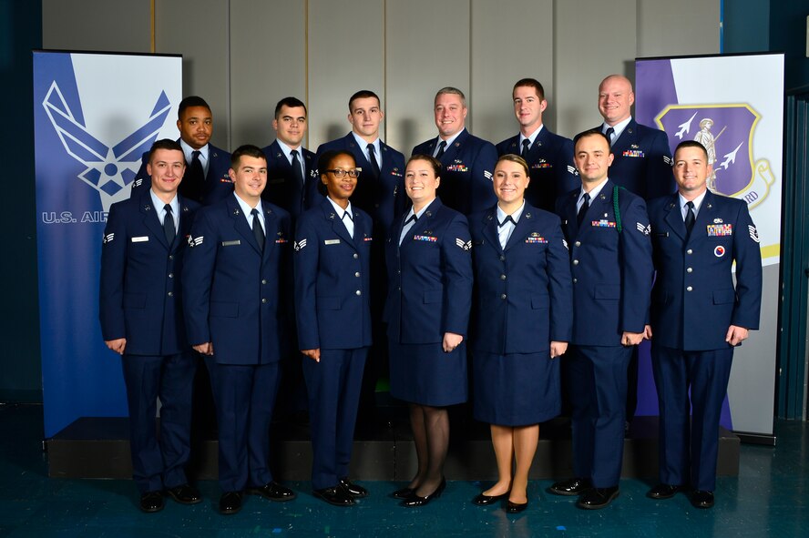 MCGHEE TYSON AIR NATIONAL GUARD BASE, Tenn. - Airman leadership school class 16-1, C-Flight, assembles here, Oct. 27, 2015, at the I.G. Brown Training and Education Center. (U.S. Air National Guard photo by Master Sgt. Jerry D. Harlan/Released)