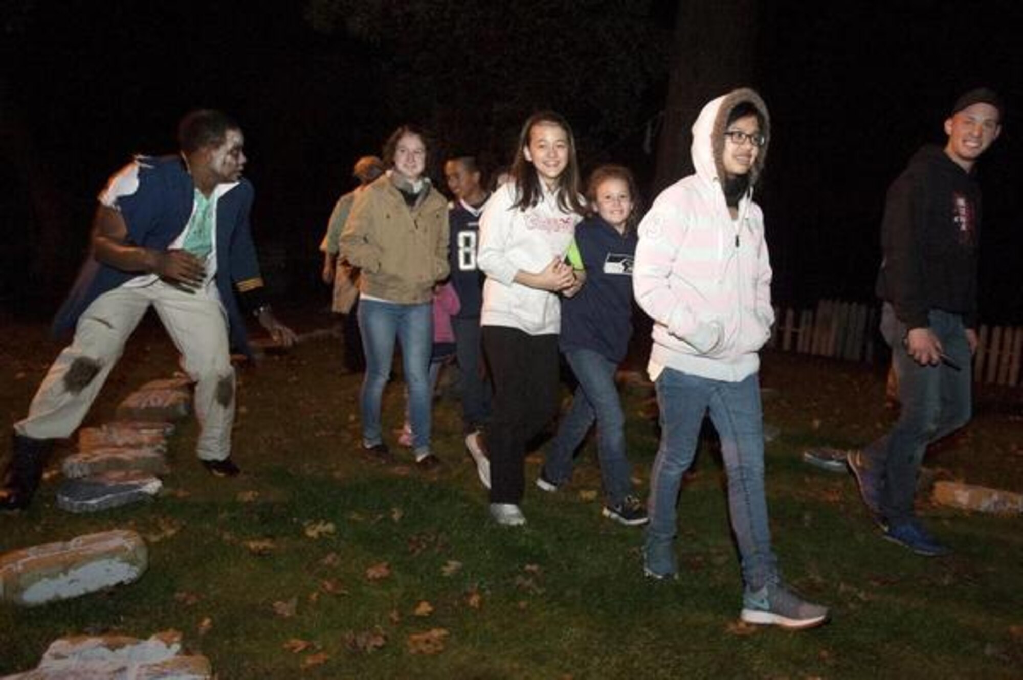 Visitors take “A Walk in the Dark” Oct. 24, 2015, at Shoreline Park on Joint Base Lewis-McChord. The annual Halloween event continues until Oct. 31 from 7 to 10 p.m. (Courtesy photo/Scott Hansen)