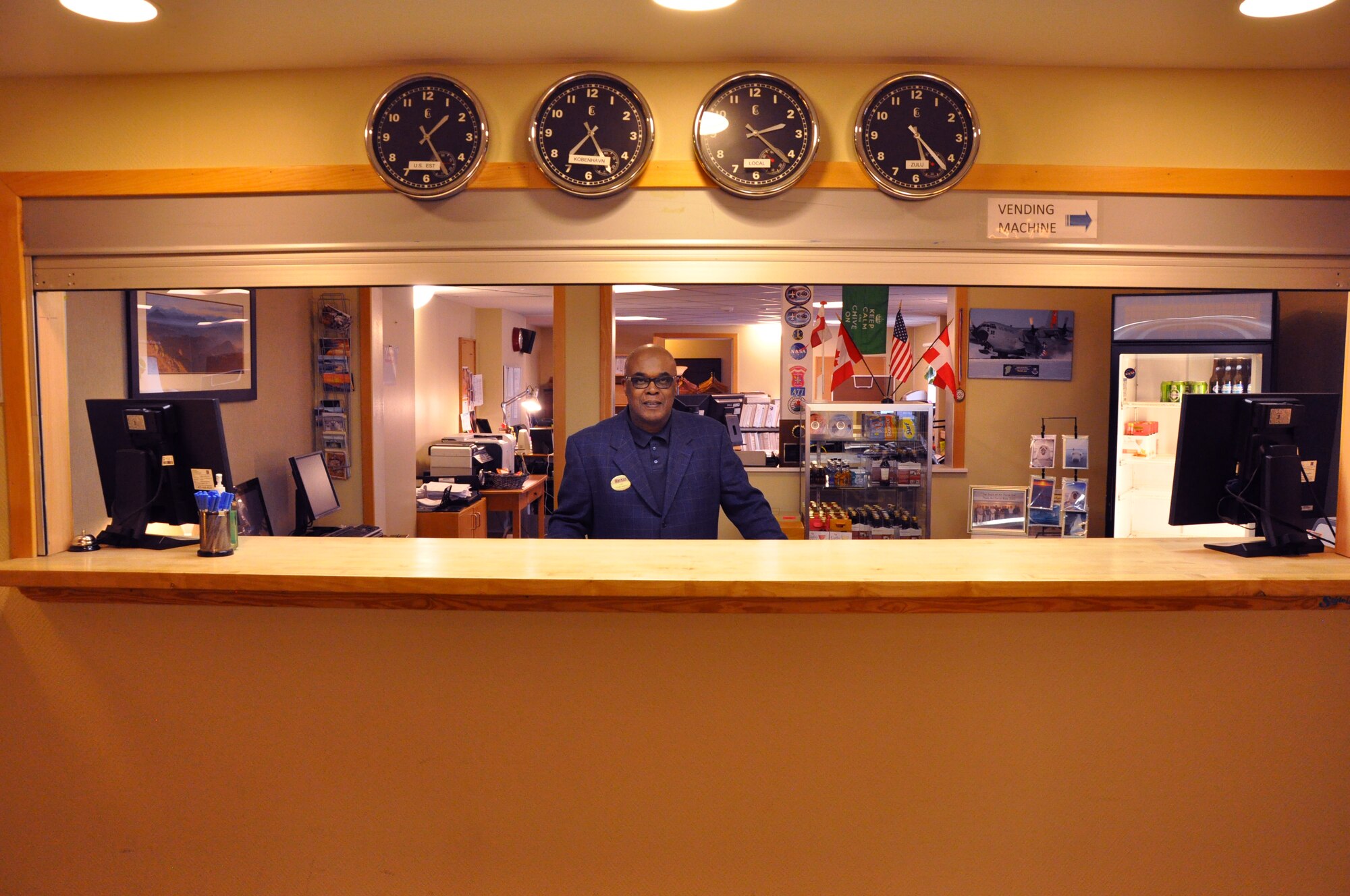 THULE AIR BASE, Greenland – Ernie Stenson, lodging manager at the Thule North Star Inn, has been greeting guests at the Top of the World for the past eight years. Stenson retires Sept. 30 after 43 years of combined active duty and civilian Air Force service. (U.S. Air Force photo by Steve Brady)