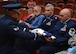 TRAVIS AIR FORCE BASE, Calif. -- Master Sgt. Michael D. Galbraith, 349th Medical Squadron, retires from Travis Air Force Base after more than 20 years of service Aug. 23, 2015. (U.S. Air Force photo/Senior Airman Madelyn Brown)