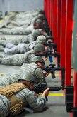 Airmen fire at their targets during weapons training on Joint Base Andrews, Md., Sept. 1, 2015. The class was made up of 12 Airmen, each there to maintain readiness standards for an upcoming deployment or permanent change of station. (U.S. Air Force photo by Staff Sgt. Chad C. Strohmeyer/Released)