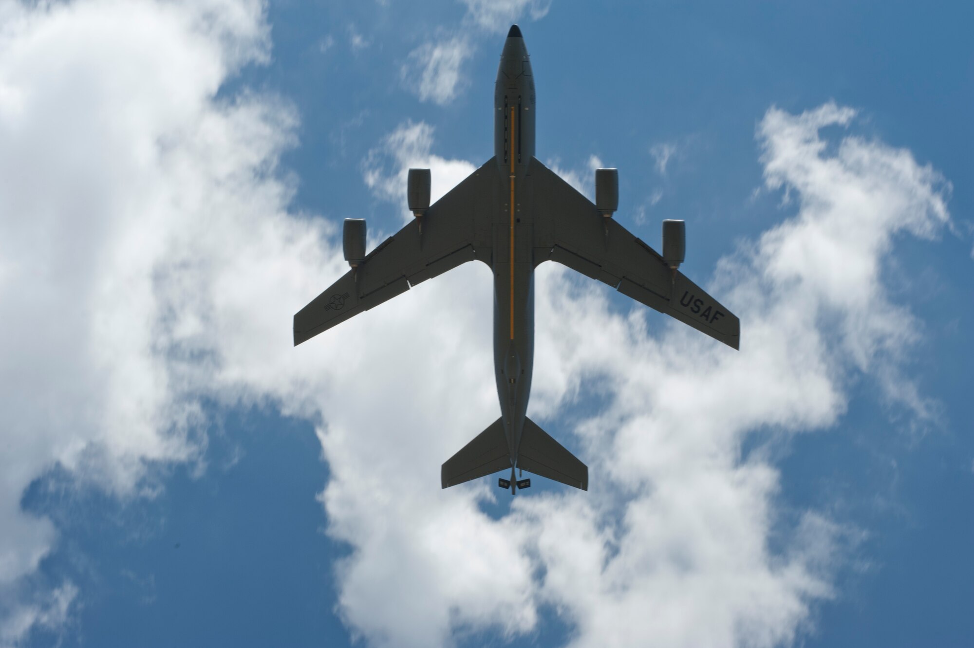 A KC-135 Stratotanker takes off from the southern end of the runway Sept. 10, 2013, at McConnell Air Force Base, Kan. The 22nd Air Refueling Wing flight safety office will be hosting a Midair Collision Avoidance Fly-In Seminar from 6:30 a.m. to 1:30 p.m., Oct. 17, at McConnell Air Force Base. The seminar is designed to help educate aviators around Wichita, Kan., on midair collision avoidance and how they can work together to prevent accidents. (U.S. Air Force photo by Airman 1st Class Victor J. Caputo)
