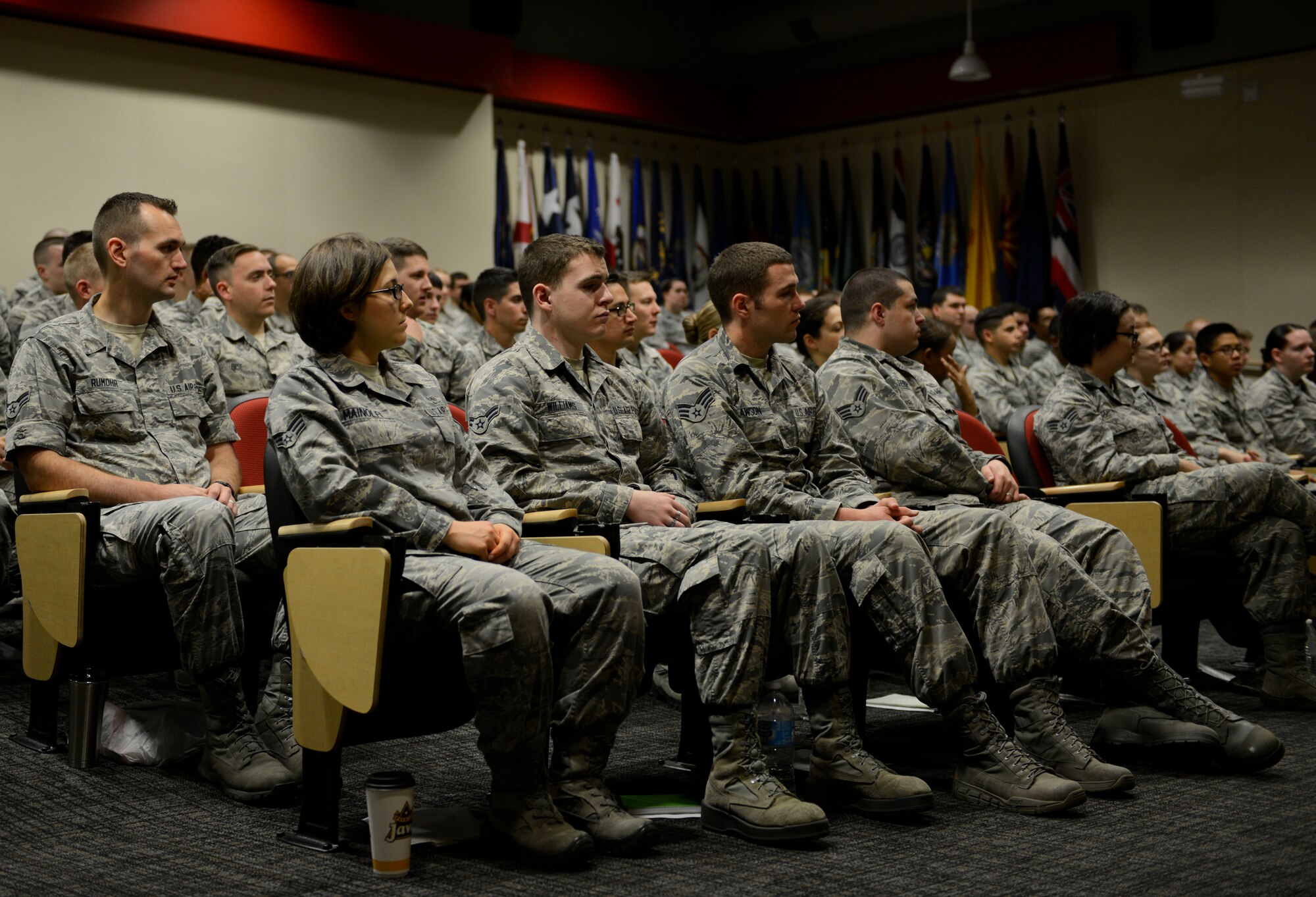 More than 120 Airmen attend a “Take Charge of Your Career” professional development seminar on Joint Base Elmendorf-Richardson, Alaska, August 18, 2015. This event gave Airmen the opportunity to take classes on bullet writing, below the zone and board preparation, feedback maximization, fundamentals of followership, overcoming obstacles and more. (U.S. Air Force photo/Airman Valerie A. Monroy)