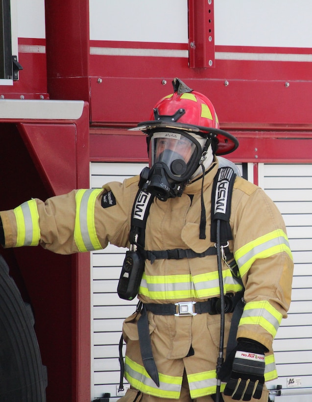 SOTO CANO AIR BASE, Honduras - Miguel Matus, a firefighter from the Belize National Fire Service, prepares for a structural fire practice Aug. 26, 2015, during CENTAM SMOKE,a quarterly firefighting exercise hosted by Joint Task Force-Bravo at Soto Cano Air Base, Honduras. During this practice, students will learn how to combat live fires with in a low visibility facility. CENTAM SMOKE allows firefighters from Central America to train with U.S. firefighters in structural fires, aircraft fires, emergency evacuation and vehicle extractions to build partnership and improve interoperability. (U.S. Army photo by Maria Pinel)
 

