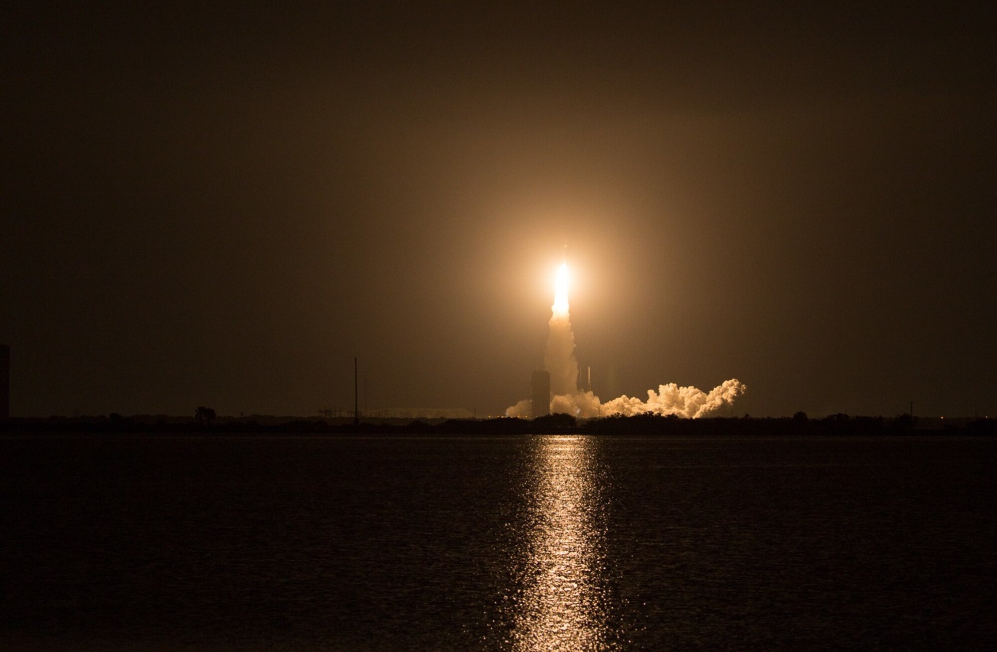 The U.S. Air Force’s 45th Space Wing helped successfully launch the fourth Mobile User Objective System (MUOS) satellite aboard a United Launch Alliance Atlas V rocket from Launch Complex 40 here Sept. 2, 2015, from Cape Canaveral Air Force Station, Fla., at 6:18 a.m. EDT. The U.S. Navy-delivered MUOS is a next-generation narrowband tactical satellite communications system, built by Lockheed Martin, designed to significantly improve ground communications for U.S. forces on the move. (Photo by Dawn Haworth/Spaceflight Insider) 