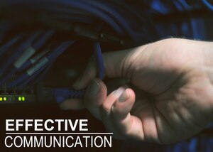 Senior Airman Dylan Connolly, 744th Communication Squadron network management technician, connects an ethernet cable to a switch Sept. 2, 2015, on Joint Base Andrews, Md. Physically controlling one side of a connection provides another layer of network security. (U.S. Air Force graphic by Senior Airman Preston Webb/Released)