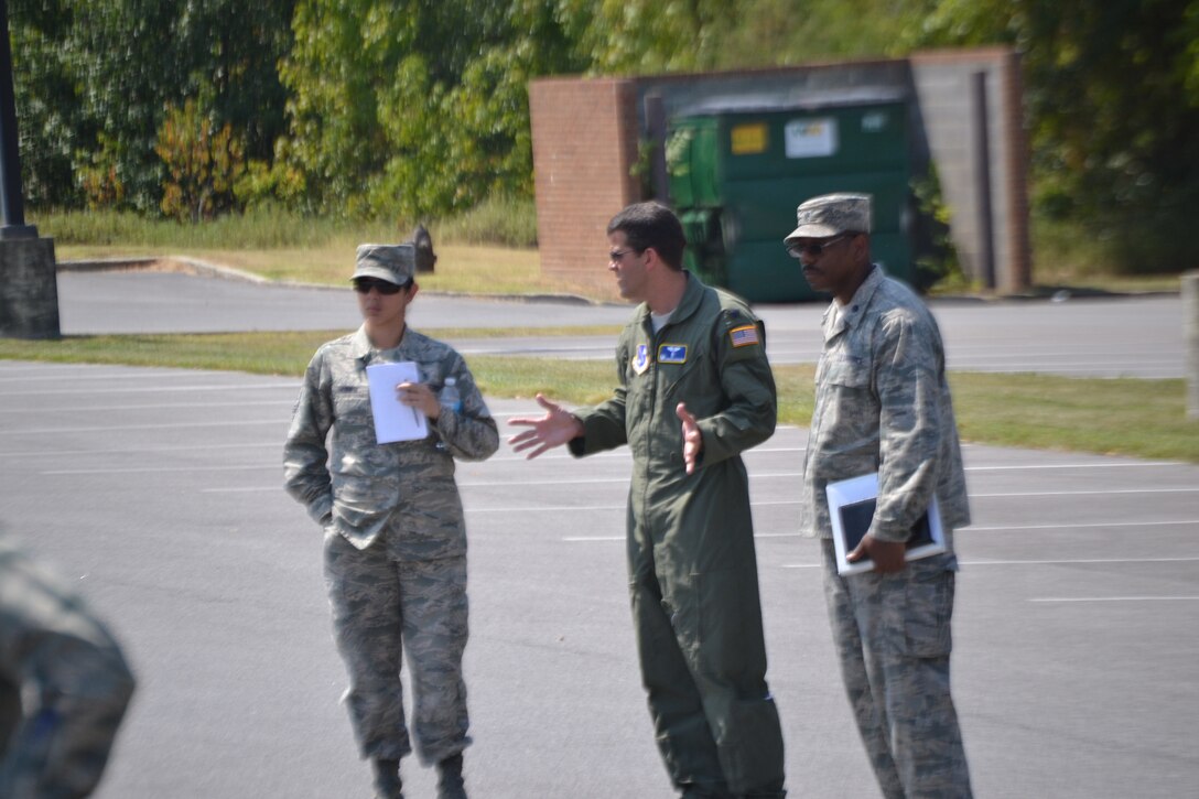 Emergency-readiness exercises are being held for first responders at the 79th Medical Wing on Joint Base Andrews in preparation for the upcoming air show on Sept. 19. Col. Thomas Cantilina, 779th Medical Group Commander and Lt. Col. Andrew Lattimore, 779th Medical Support Squadron Commander, were on hand to observe the exercise. Practicing for various emergency scenarios allows our first responders at the 79th Medical Wing and hospitals in the region the opportunity to train together for a myriad of contingencies. There is no expectation for an accident to occur during the 2015 Joint Base Andrews Air Show, but the exercise evaluated the response of base emergency personnel in the case of a mass casualty incident. (Photo by Major Derric Whiteside)