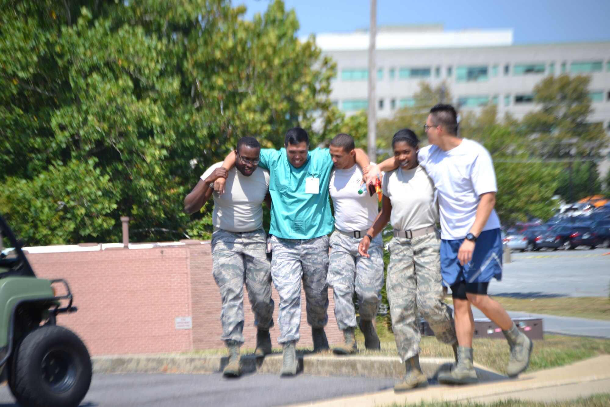 Emergency-readiness exercises are being held for first responders at the 79th Medical Wing on Joint Base Andrews in preparation for the upcoming air show on Sept. 19. Practicing for various emergency scenarios allows our first responders at the 79th Medical Wing and hospitals in the region the opportunity to train together for a myriad of contingencies. There is no expectation for an accident to occur during the 2015 Joint Base Andrews Air Show, but the exercise evaluated the response of base emergency personnel in the case of a mass casualty incident. (Photo by Major Derric Whiteside)
